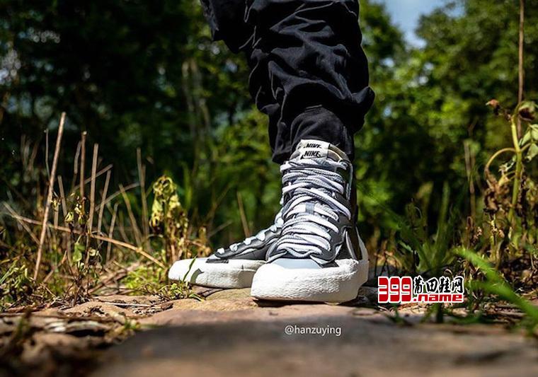 Sacai Nike Blazer Mid Black Grey White BV0062-002莆田鞋网 399.name