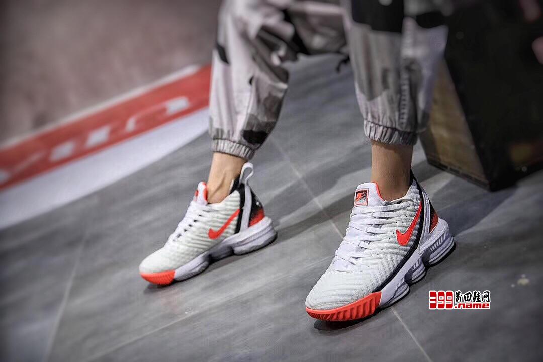 Nike LeBron XVI Hot Lava 詹姆斯16 白粉热熔岩上脚图 莆田鞋网 399.name