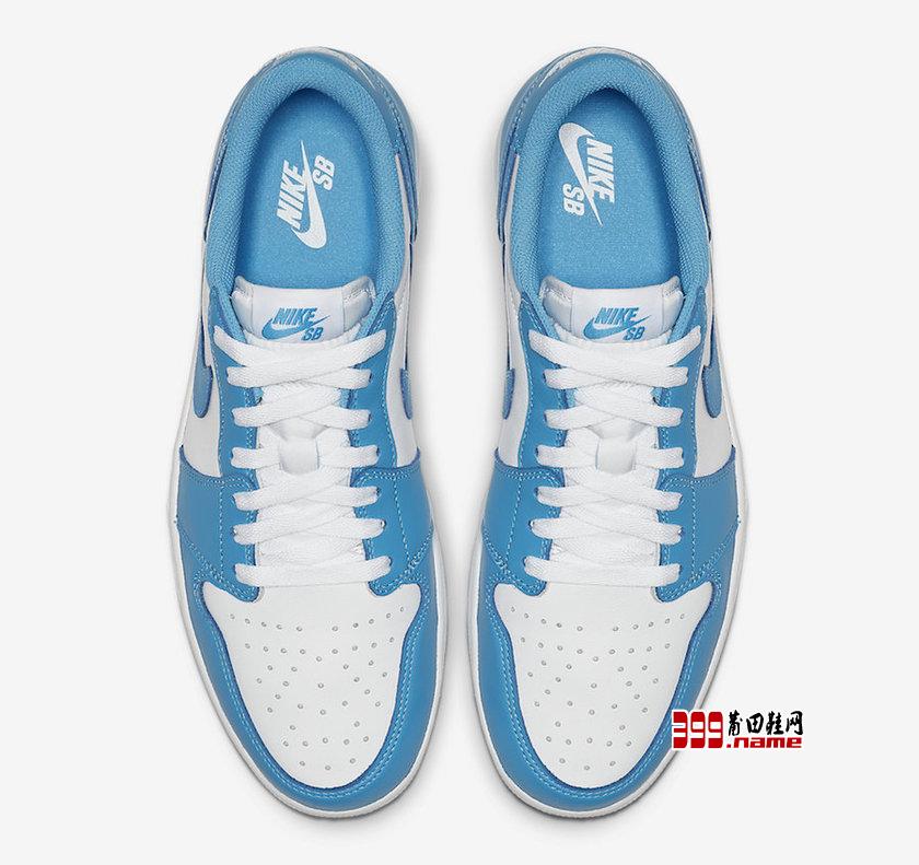 Nike SB x Air Jordan 1 Low“UNC”北卡蓝配色 莆田鞋网 399.name