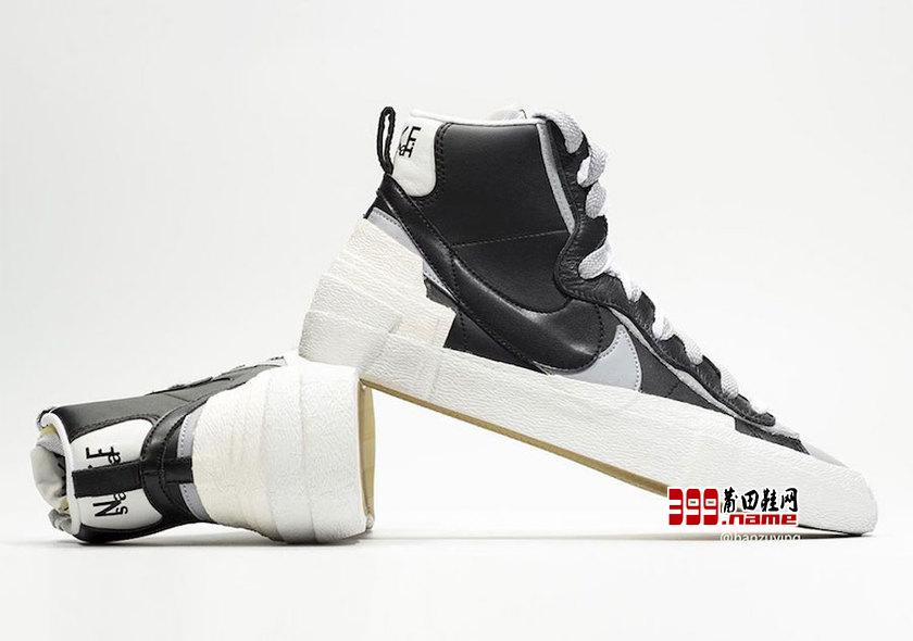 Sacai Nike Blazer Mid Black Grey White BV0062-002莆田鞋网 399.name